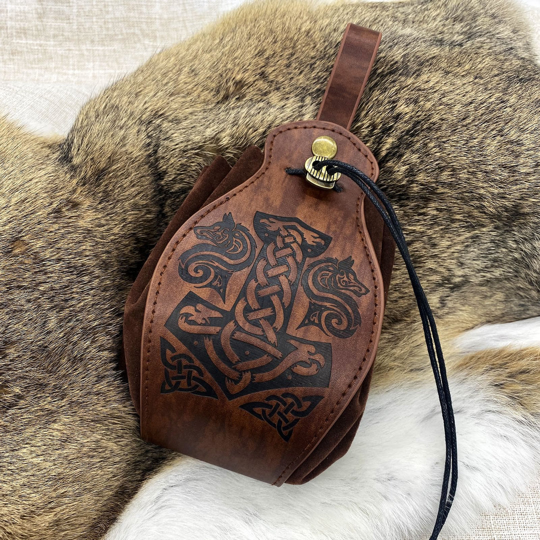 WorldNorse Gürteltasche aus Leder im Wikinger-Stil