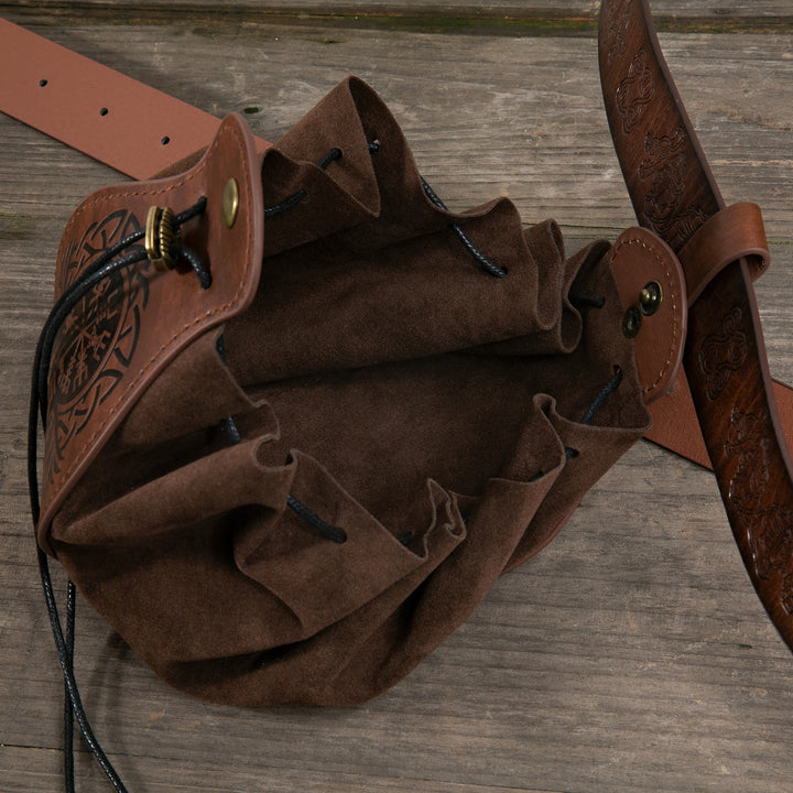 WorldNorse Gürteltasche aus Leder im Wikinger-Stil