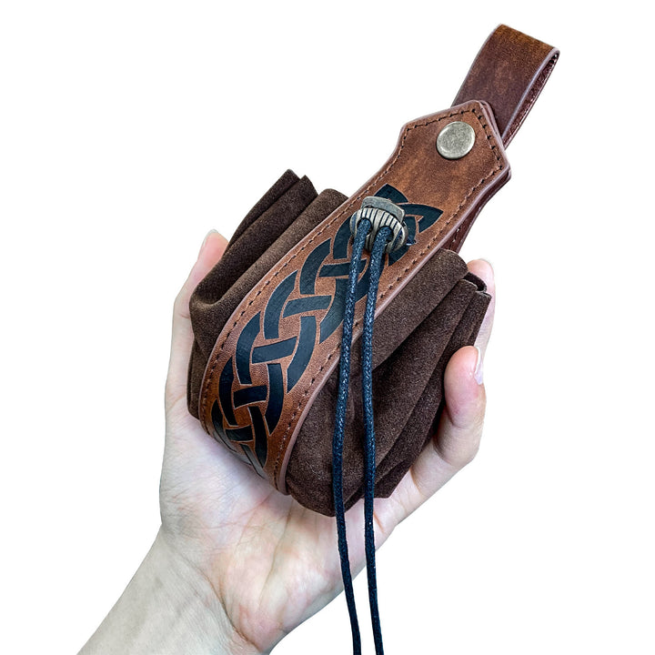 WorldNorse Gürteltasche aus Leder mit Keltischer Knoten