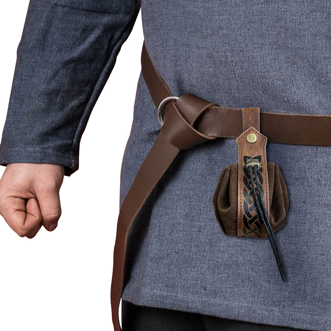 WorldNorse Gürteltasche aus Leder mit Keltischer Knoten