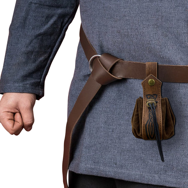 WorldNorse Gürteltasche aus Leder mit Keltischer Knoten