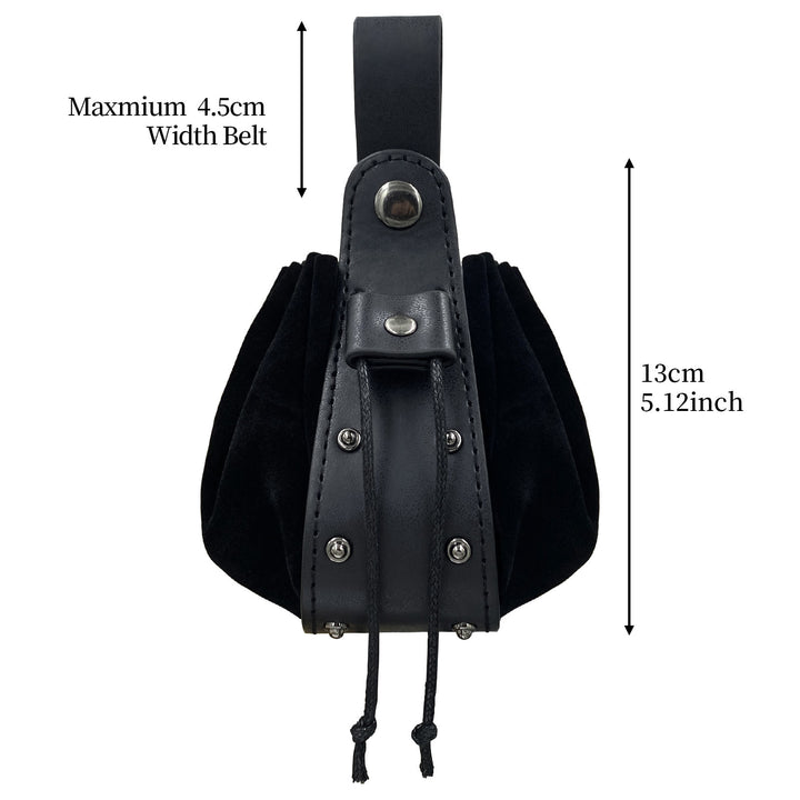 WorldNorse – Gürteltasche aus Leder mit Nietenakzent