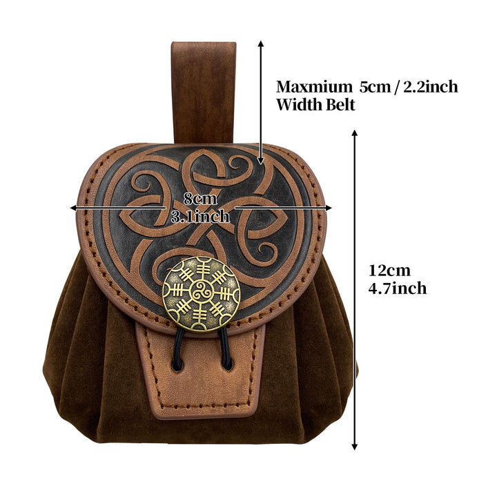 WorldNorse Helm der Ehrfurcht Gürteltasche aus Leder