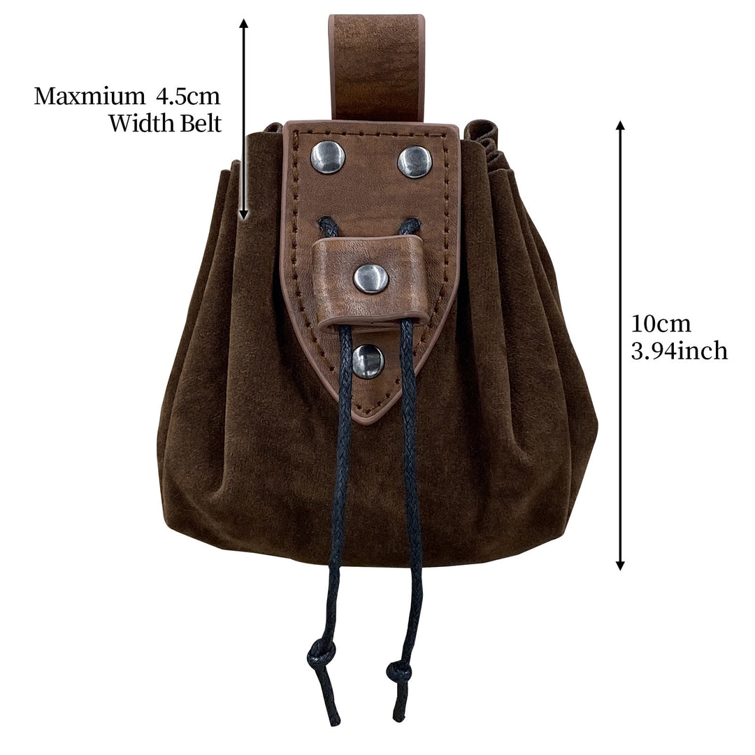 WorldNorse Gürteltasche aus Leder mit Kordelzug