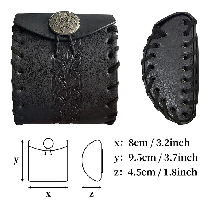 WorldNorse Keltischer Knoten Leder Gürteltasche Quadratische Tasche