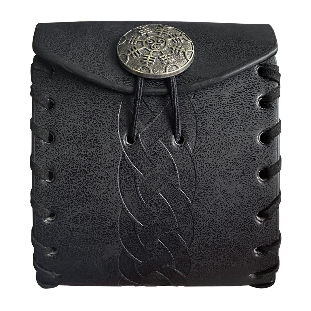 WorldNorse Keltischer Knoten Leder Gürteltasche Quadratische Tasche