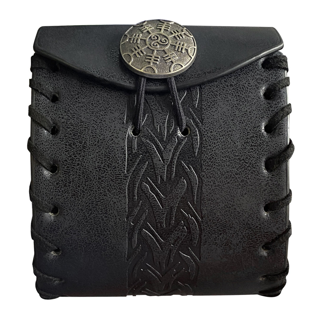 WorldNorse Keltischer Knoten Leder Gürteltasche Quadratische Tasche