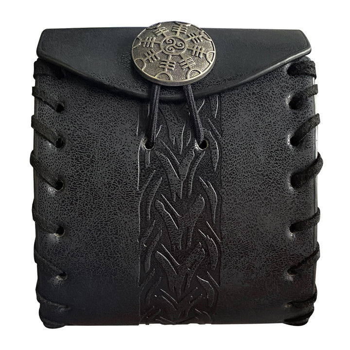 WorldNorse Keltischer Knoten Leder Gürteltasche Quadratische Tasche