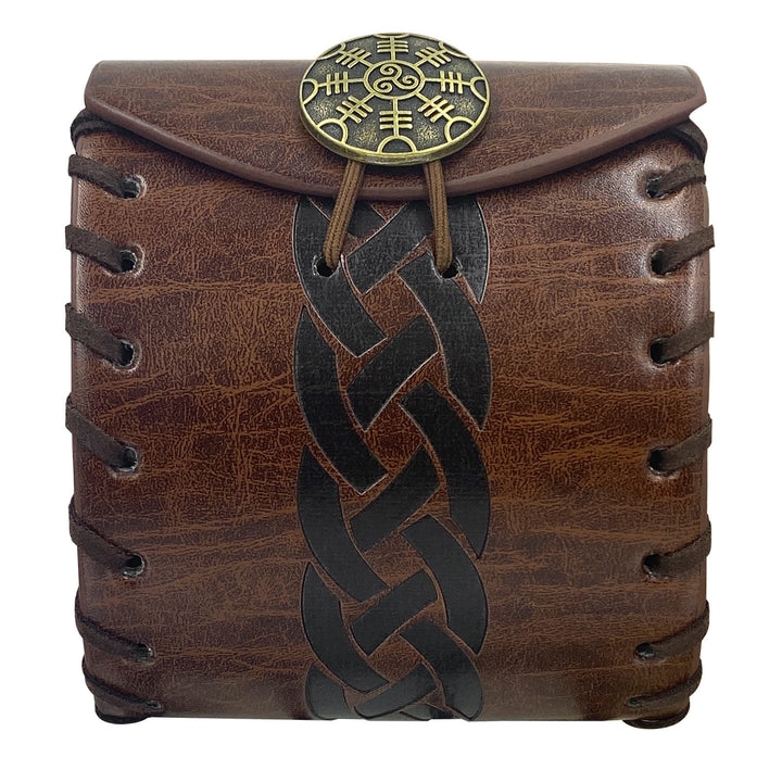 WorldNorse Keltischer Knoten Leder Gürteltasche Quadratische Tasche