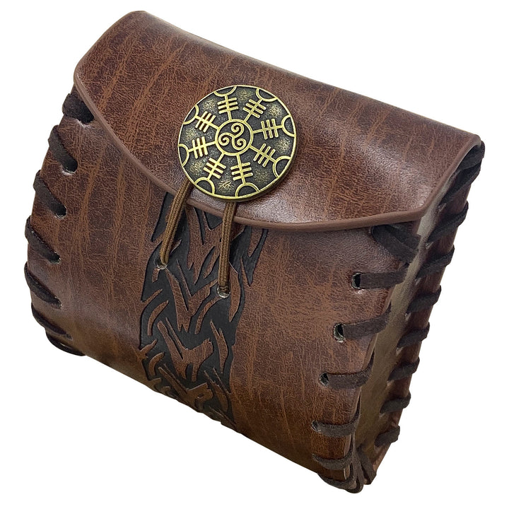 WorldNorse Keltischer Knoten Leder Gürteltasche Quadratische Tasche