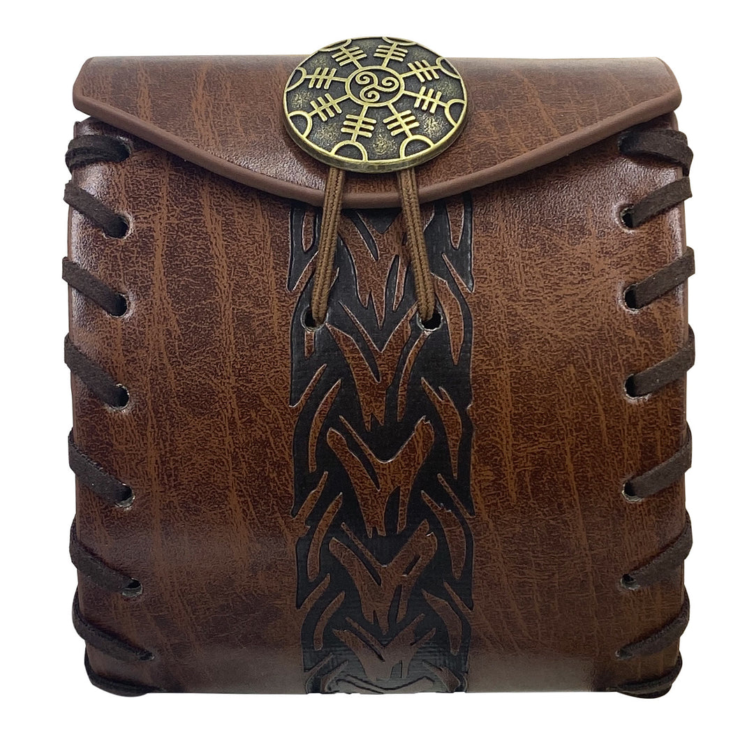 WorldNorse Keltischer Knoten Leder Gürteltasche Quadratische Tasche