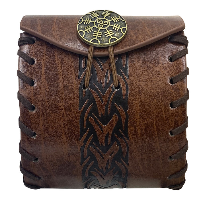 WorldNorse Keltischer Knoten Leder Gürteltasche Quadratische Tasche