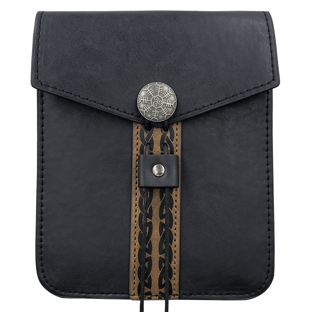 WorldNorse Gürteltasche mit Lederschnalle, quadratische Tasche