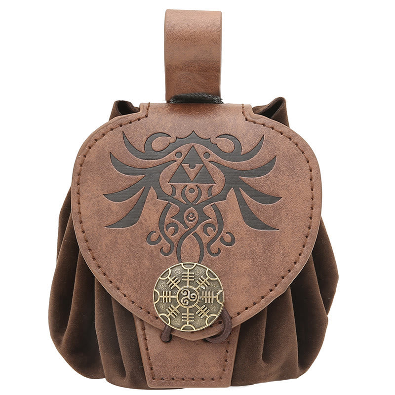 WorldNorse Wolve Gürteltasche aus Leder - Stil#1 - Braun - image 1