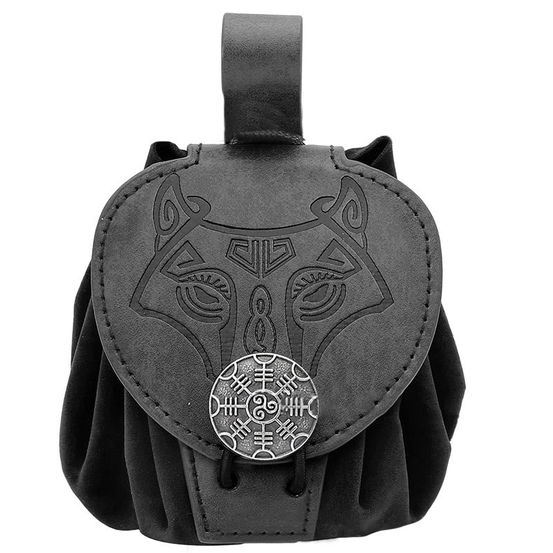 WorldNorse Wolve Gürteltasche aus Leder - Stil#2 - Schwarz - image 8