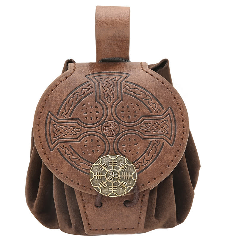 WorldNorse Wolve Gürteltasche aus Leder - Stil#4 - Braun - image 14