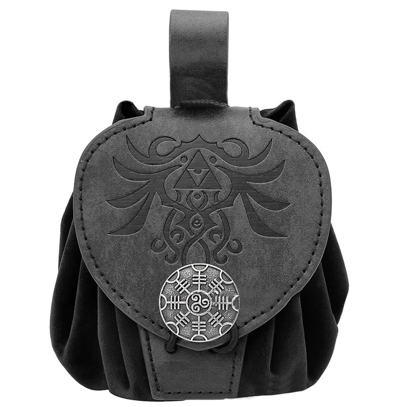 WorldNorse Wolve Gürteltasche aus Leder - Stil#1 - Schwarz - image 3