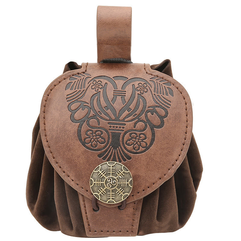 WorldNorse Wolve Gürteltasche aus Leder - Stil#3 - Braun - image 10