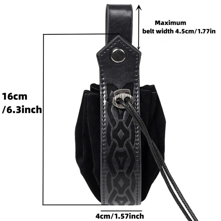 WorldNorse – Gürteltasche aus Leder mit Kordelzug