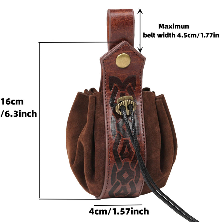WorldNorse – Gürteltasche aus Leder mit Kordelzug