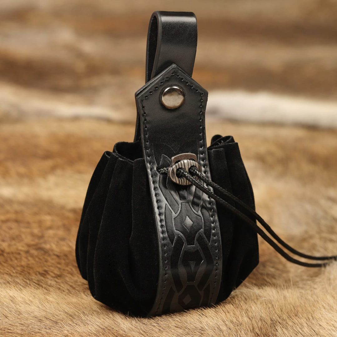 WorldNorse – Gürteltasche aus Leder mit Kordelzug
