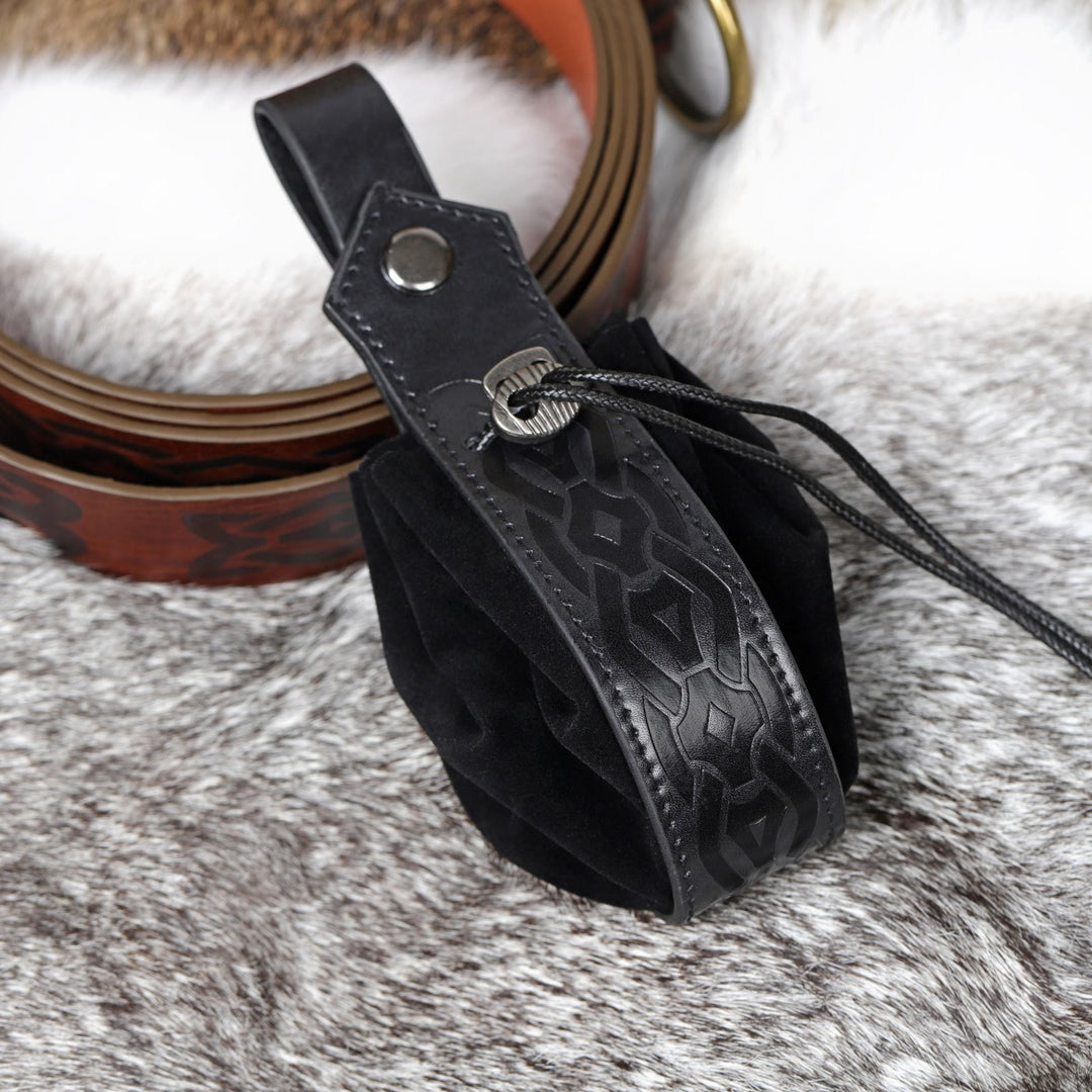 WorldNorse – Gürteltasche aus Leder mit Kordelzug