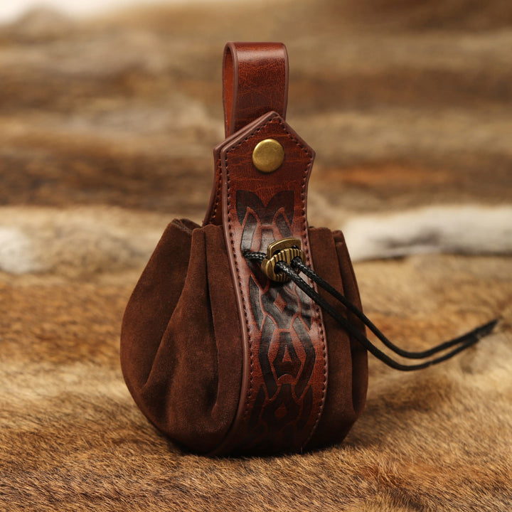 WorldNorse – Gürteltasche aus Leder mit Kordelzug