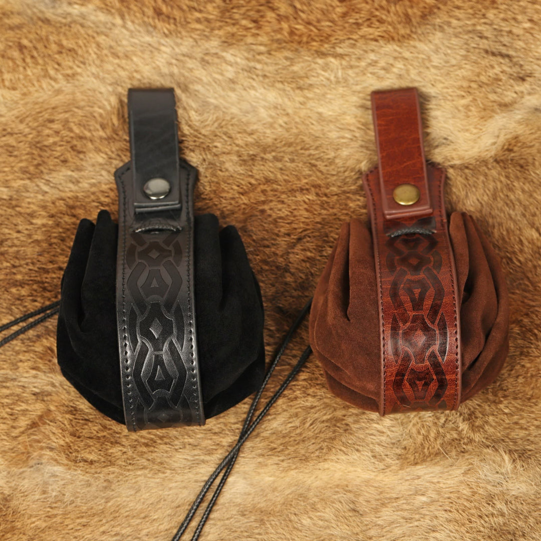 WorldNorse – Gürteltasche aus Leder mit Kordelzug
