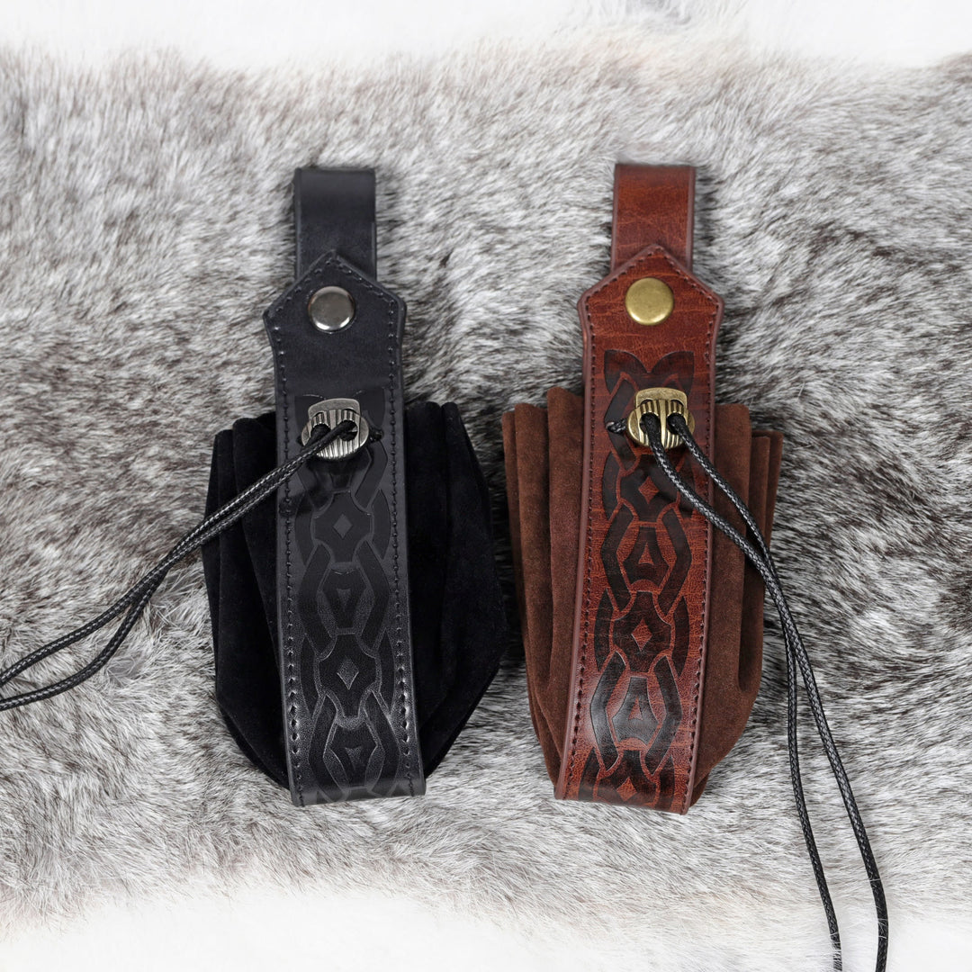 WorldNorse – Gürteltasche aus Leder mit Kordelzug