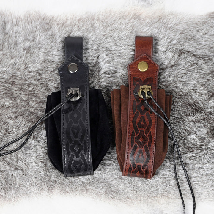 WorldNorse – Gürteltasche aus Leder mit Kordelzug