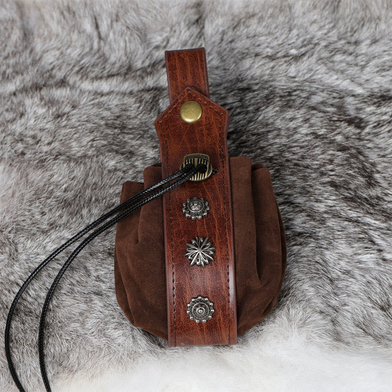 WorldNorse Mittelalterliche Gürteltasche aus Wildleder