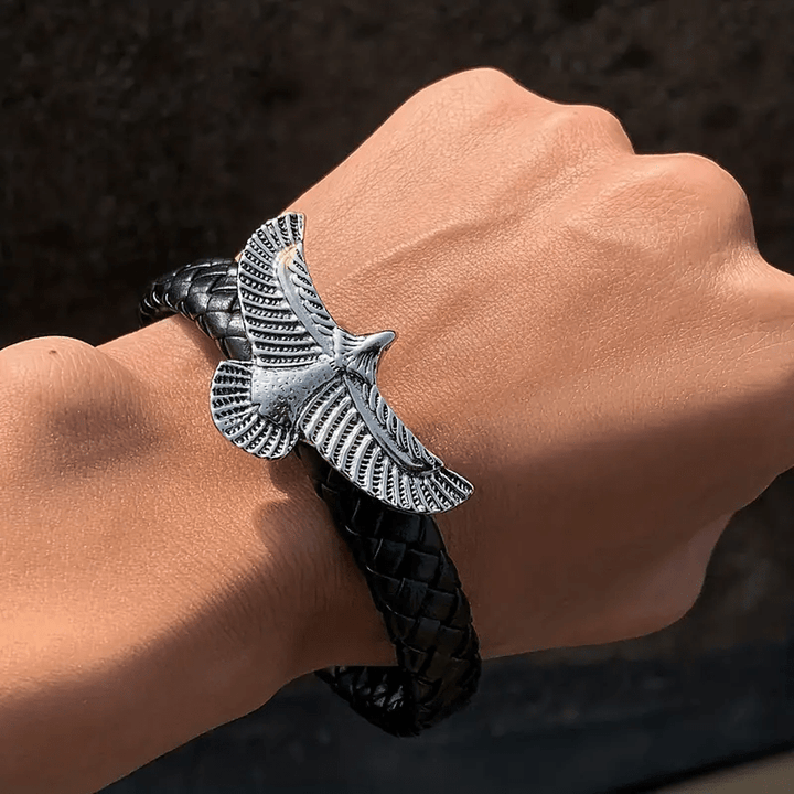 WorldNorse „Soaring Freedom“ Adler-Lederarmband