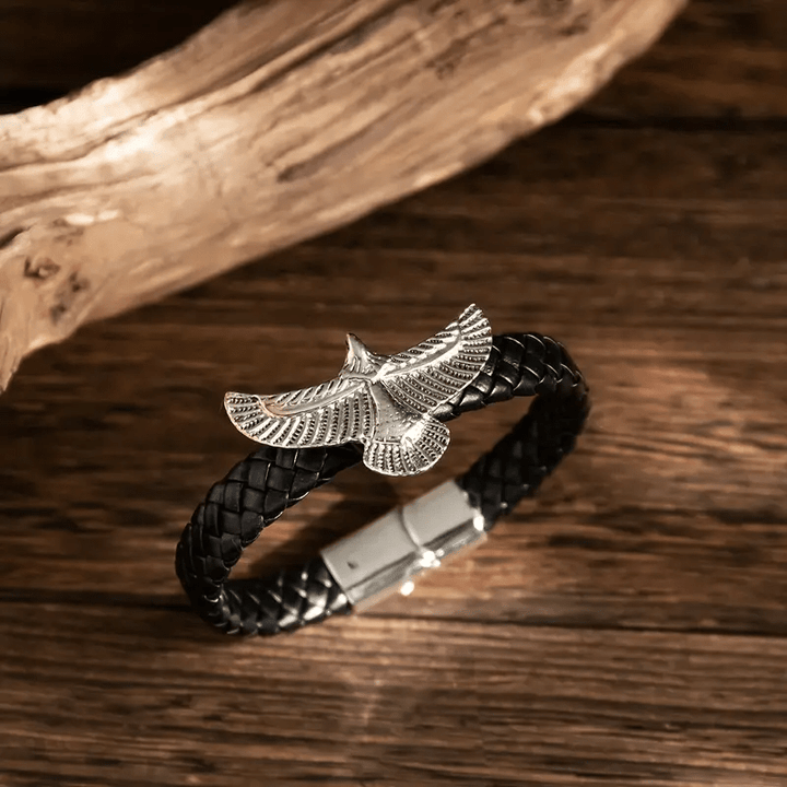 WorldNorse „Soaring Freedom“ Adler-Lederarmband
