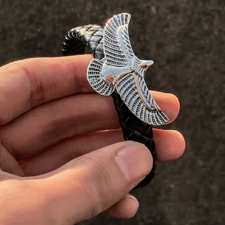 WorldNorse „Soaring Freedom“ Adler-Lederarmband