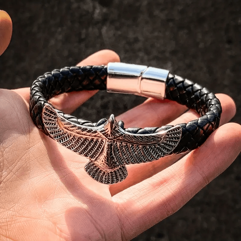 WorldNorse „Soaring Freedom“ Adler-Lederarmband