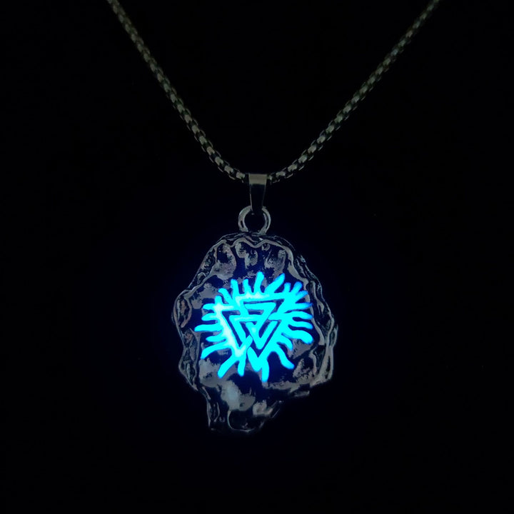 WorldNorse Wikinger Valknut Symbol Glow Halskette