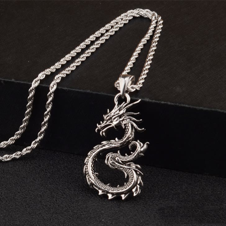 WorldNorse Krallenfreie Drachen-Spiralhalskette