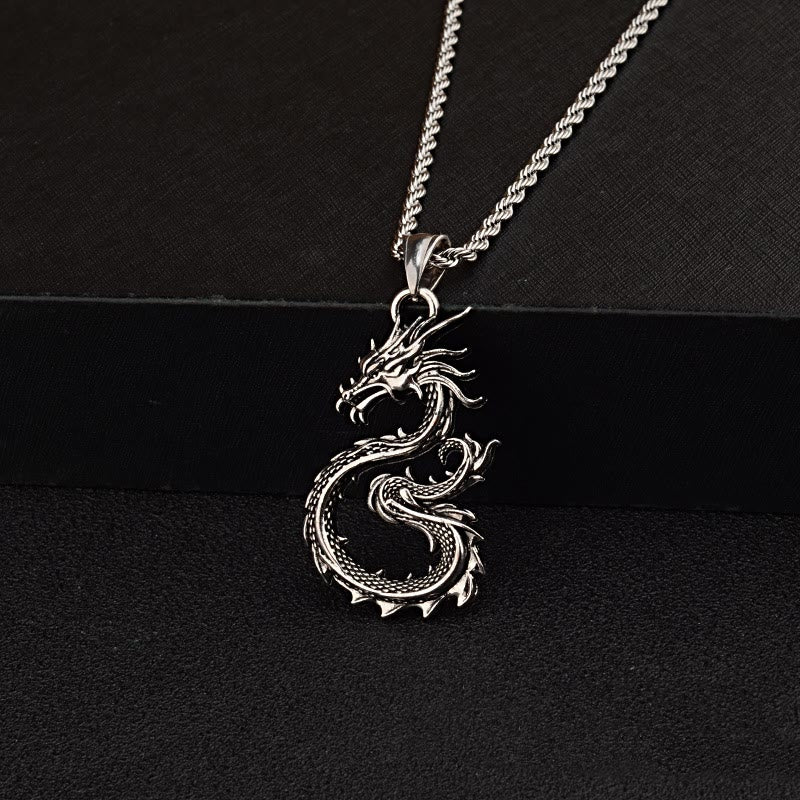 WorldNorse Krallenfreie Drachen-Spiralhalskette