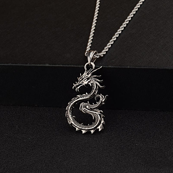 WorldNorse Krallenfreie Drachen-Spiralhalskette