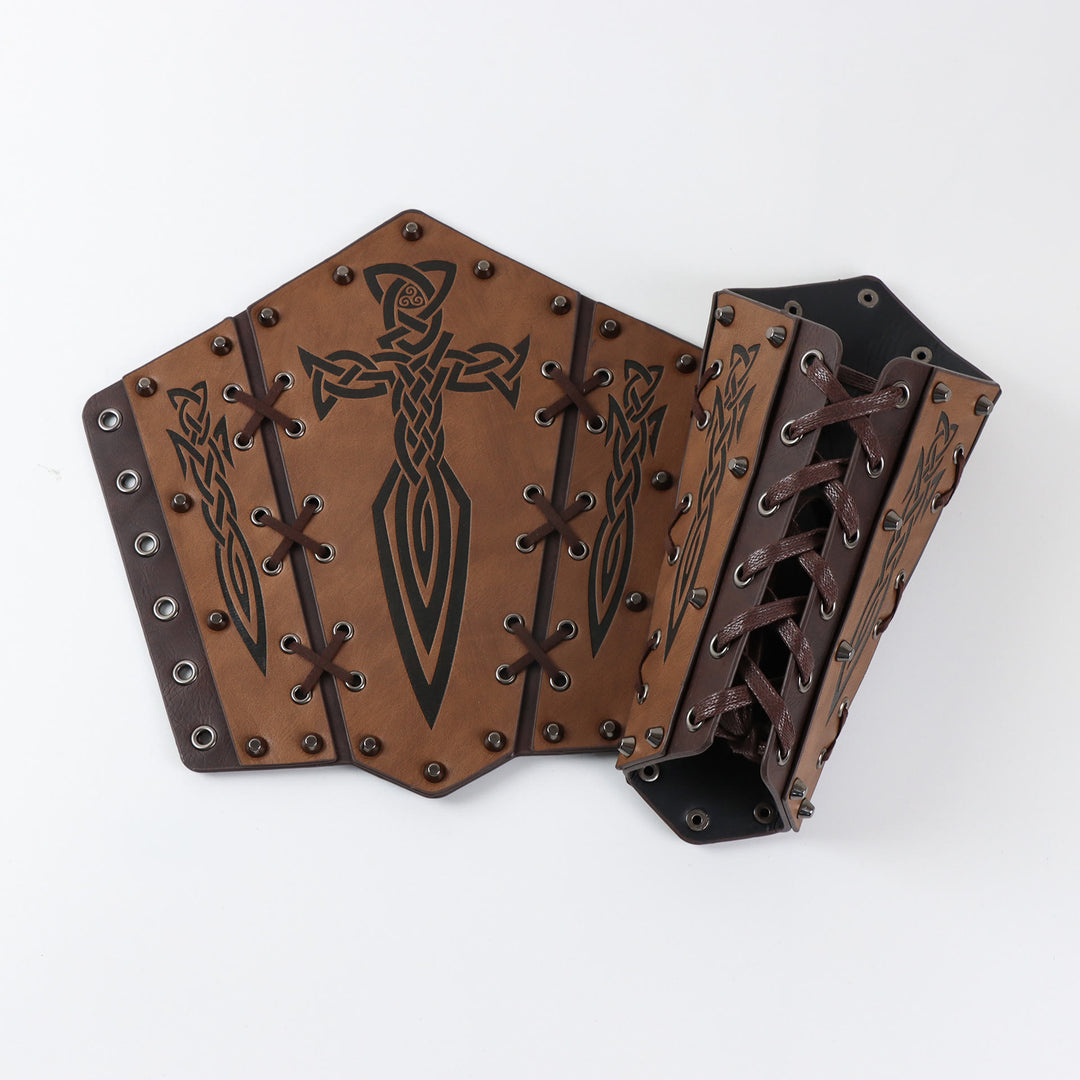 WorldNorse Leder Armschienen Gürteltasche Tasche Set