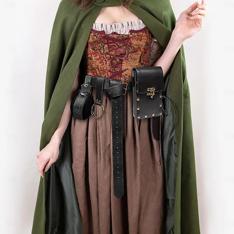 WorldNorse Gürteltasche aus Leder, vierteiliges Set