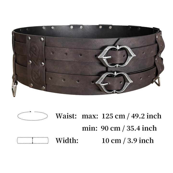 WorldNorse Mittelalterlicher keltischer Doppelbreiter Gürtel