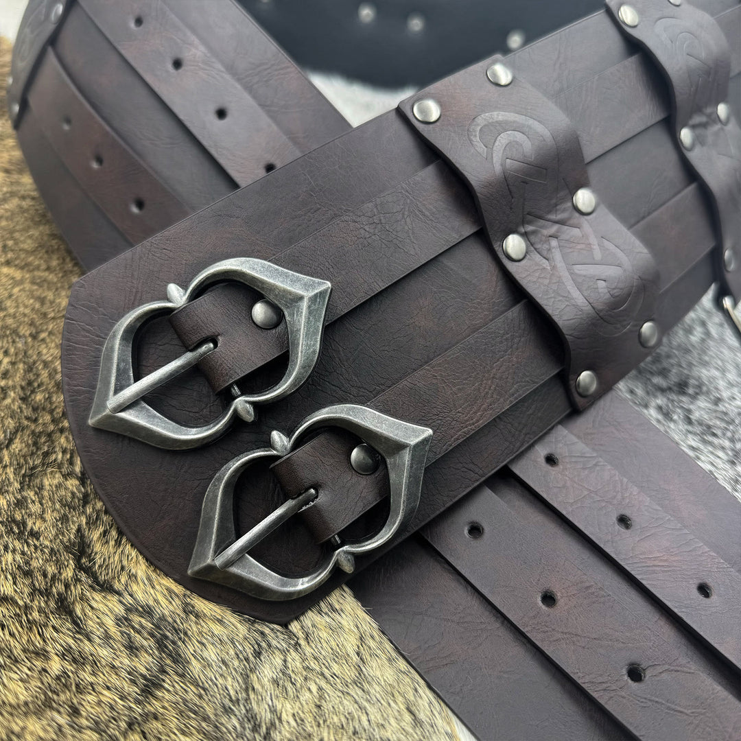 WorldNorse Mittelalterlicher keltischer Doppelbreiter Gürtel