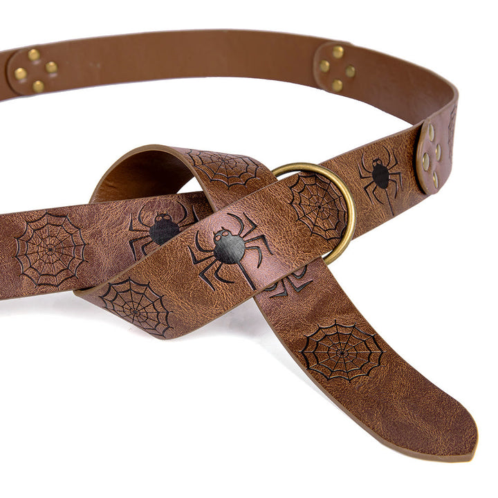 WorldNorse – Retro-Gürtel mit Spinnennetz-Prägung