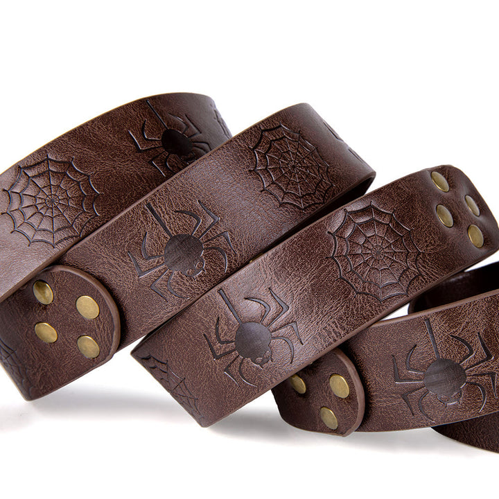 WorldNorse – Retro-Gürtel mit Spinnennetz-Prägung
