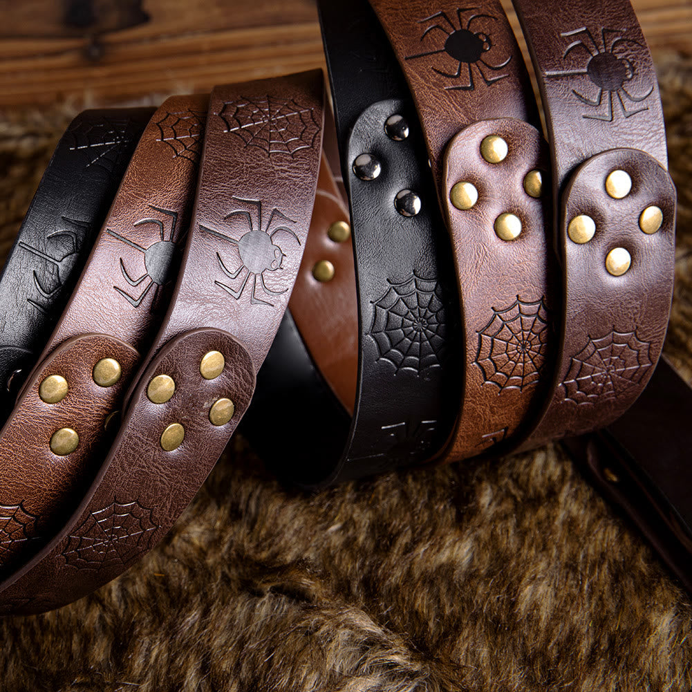 WorldNorse – Retro-Gürtel mit Spinnennetz-Prägung