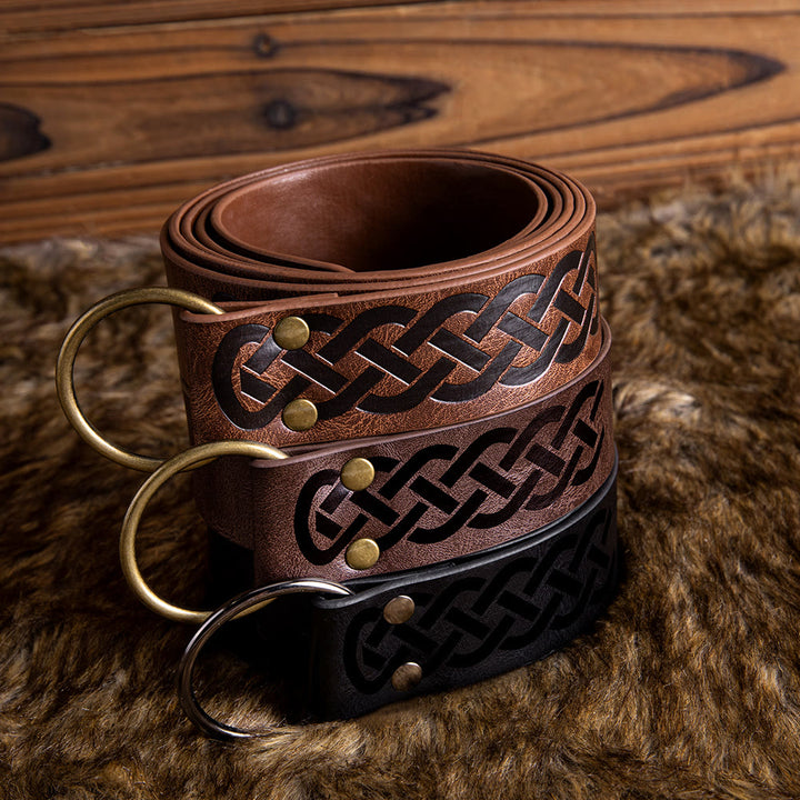 WorldNorse Mittelalterlicher Rittergürtel mit Keltischer Knoten
