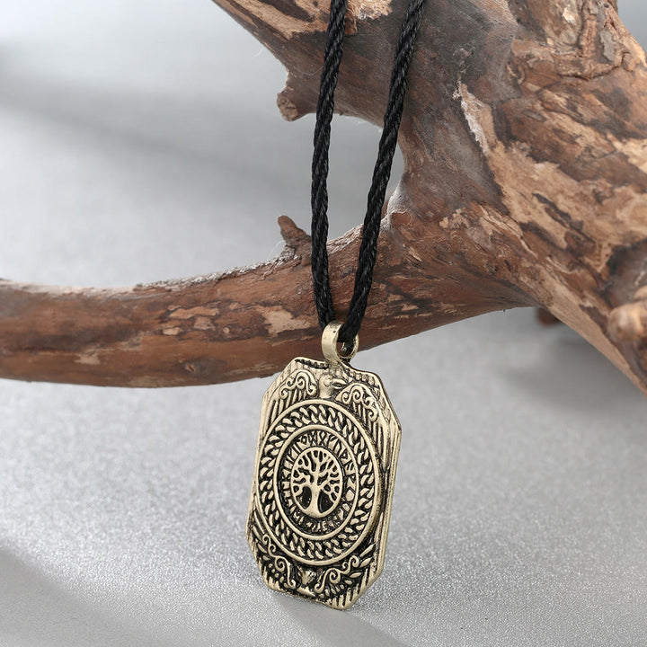 WorldNordische Wikinger-Halskette mit Raven Yggdrasil