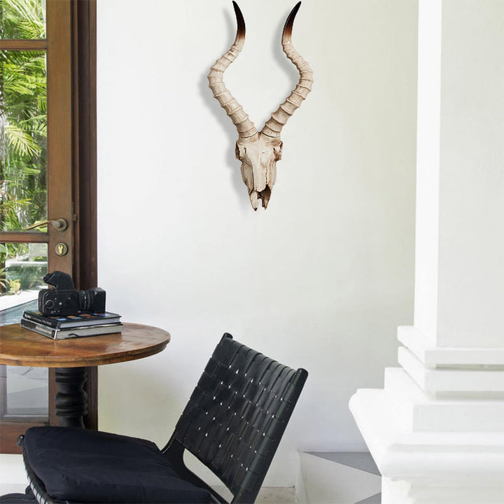 WorldNorse Faux Long Horn Widder Schädel Dekor