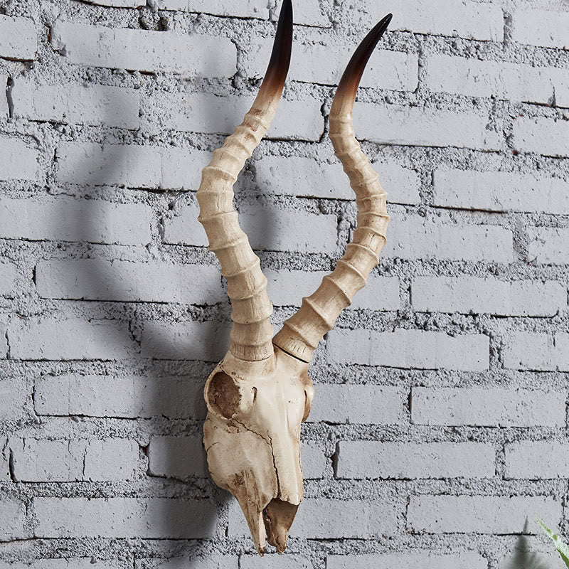 WorldNorse Faux Long Horn Widder Schädel Dekor